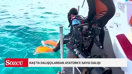 Kaş’ta dalışçılardan Atatürk’e saygı dalışı