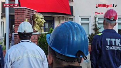 Madencilerden Ata'ya saygı