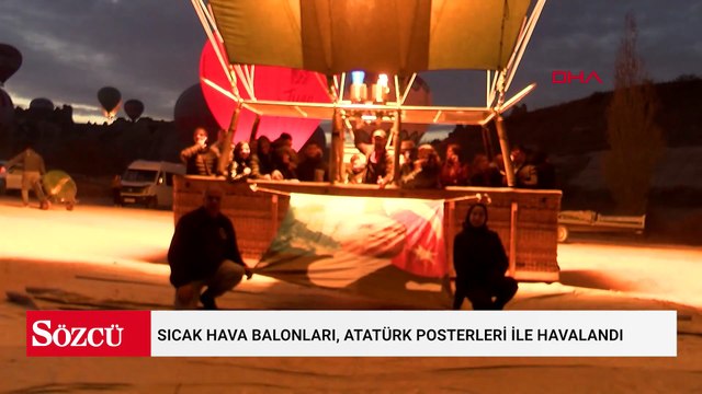 Sıcak hava balonları, Atatürk posterleri ile havalandı