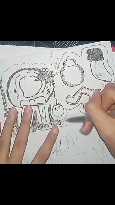 Christmas Doodle Art Drawing 🎄⛄🎁 + Luffy Drawing