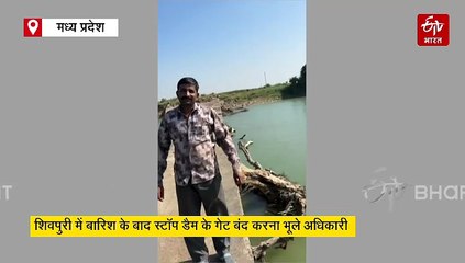 बारिश के बाद स्टॉप डैम के गेट बंद करना भूला संसाधन विभाग, तेजी से खाली हाे रही सिंध नदी