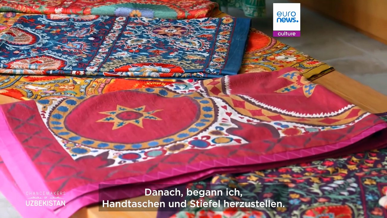 Treffen sie usbekistansinternational anerkannte meisterin der traditionellen stickerei