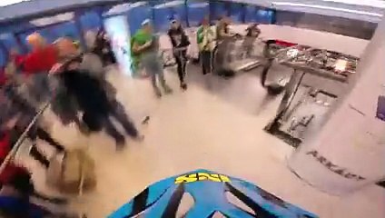 Agressive downhill mountain biking