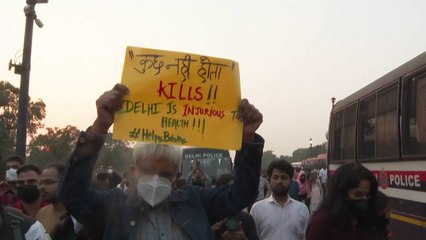 "숨 쉬는 게 그립다"...'대기오염 최악' 인도 뉴델리서 시위 / YTN