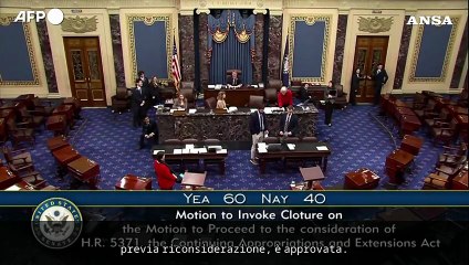 Usa, raggiunto l'accordo per porre fine allo shutdown del governo federale