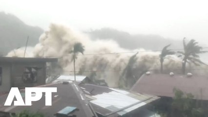 Drone Footage: Typhoon Destroys Philippines Coastal Road | Entire Highway Washed Away by Storm | APT