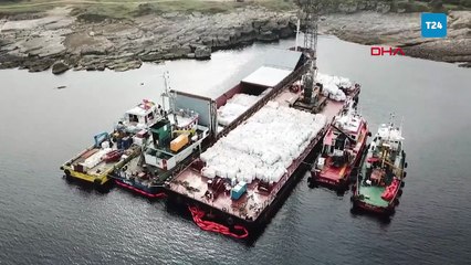 Kocaeli’de karaya oturan gemideki alçının tahliyesi için çalışma başlatıldı