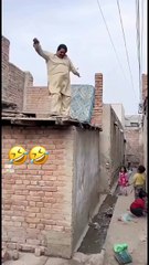 Pakistani Man Tries a "Trust Fall" from a Roof and Fails Hilariously | Must Watch!