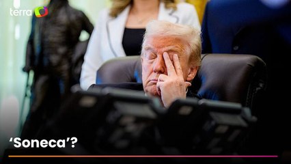 Trump é flagrado de olhos fechados em evento na Casa Branca e imagem viraliza