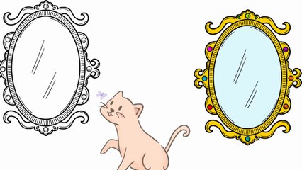 1000125350 ♥️Cat reacts to mirror♥️