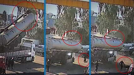 Şırnak’ta 2 işçinin yaralandığı vinç kazası kamerada