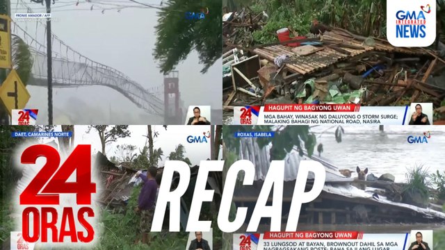 24 Oras: (Part 1) Daluyong bunsod ng Bagyong Uwan, sumira sa mga istruktura | Baha at brownout, problema sa ilang lugar, atbp.