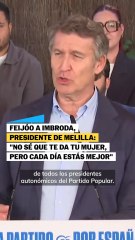 Feijóo a Imbroda, presidente del Melilla: "No sé que te da tu mujer, pero cada día estás mejor"