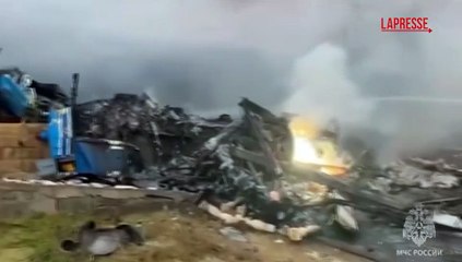 Elicottero si schianta nel Daghestan: le immagini del luogo dell'incidente