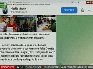 Pdte. Maduro: El pueblo dio un paso hacia la democracia directa con la conformación de los CBBI