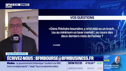 Culture Bourse : "Dans l'histoire boursière, y a-t-il déjà eu un krach (ou au minimum un bear market) au cours des deux derniers mois de l'année ?", par Julie Cohen-Heurton - 10/11