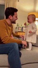 Dad Reacts to His Baby Talking Like an Adult 😂