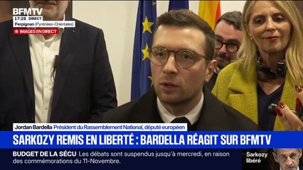 Nicolas Sarkozy libéré: pour Jordan Bardella (RN), "il y a eu une volonté d'humilier" l'ancien président de la République