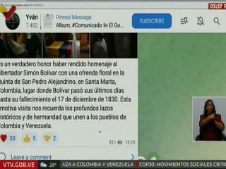 Canciller Yván Gil rinde homenaje con ofrenda floral al Libertador Simón Bolívar en Colombia