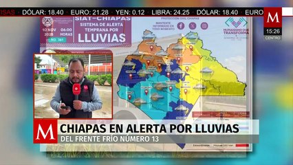 En Chiapas, ante el frente frío número 13 despliegan operativo de apoyo ante la presencia de lluvias