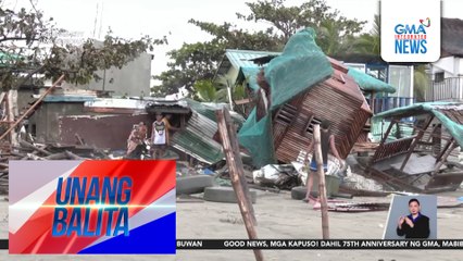Ilang bahay, cottage, at bangka sa tabing-dagat, winasak ng Bagyong Uwan | Unang Balita