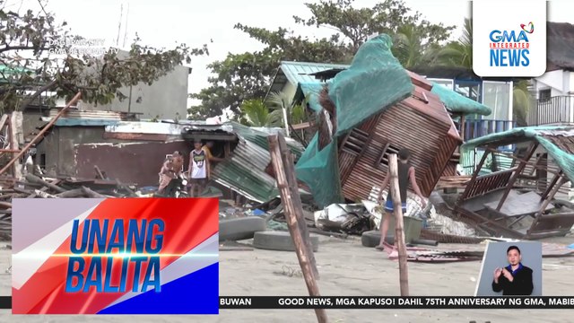 Ilang bahay, cottage, at bangka sa tabing-dagat, winasak ng Bagyong Uwan | Unang Balita