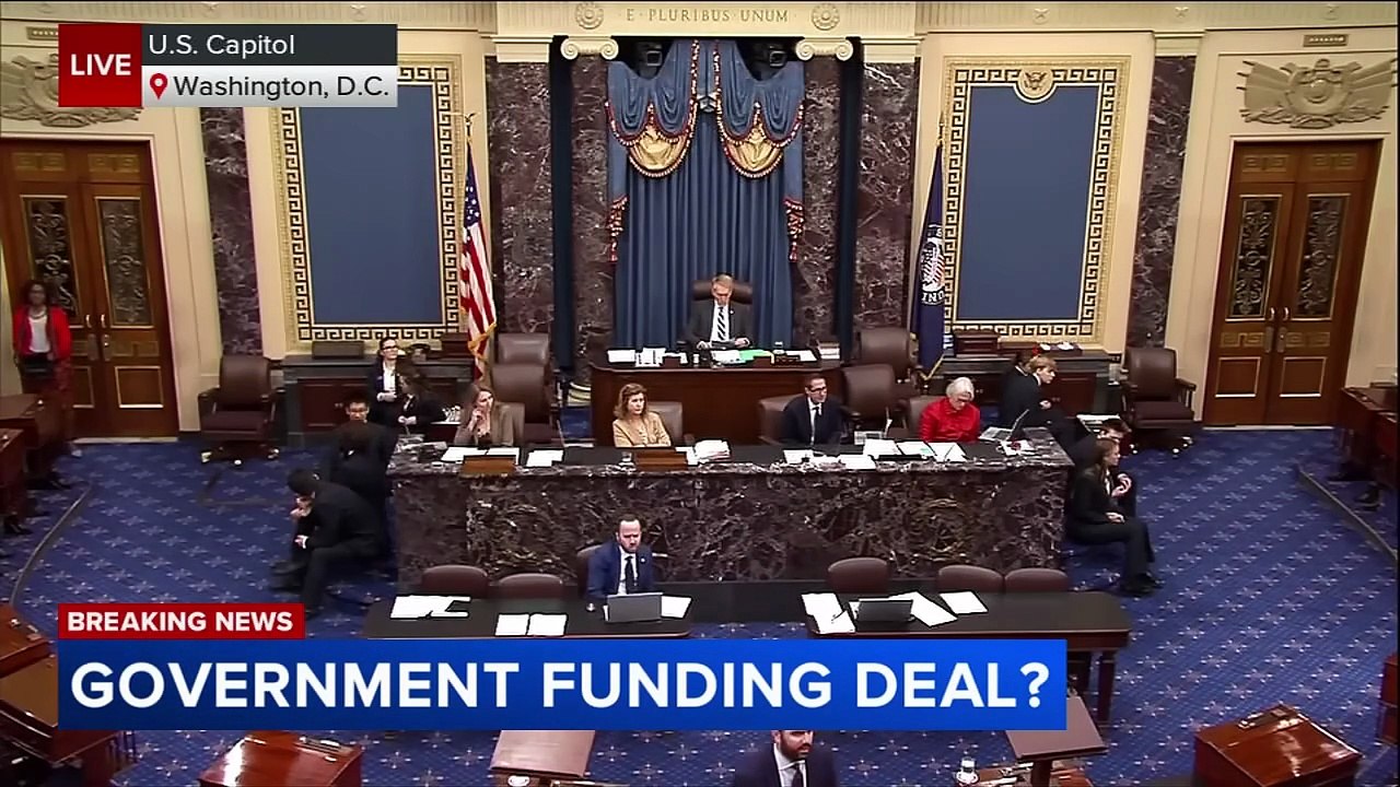 Enough Senate Democrats vote with Republicans to break government shutdown impasse - YouTube