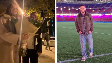 Messi sorprende a una pareja en las calles de Barcelona