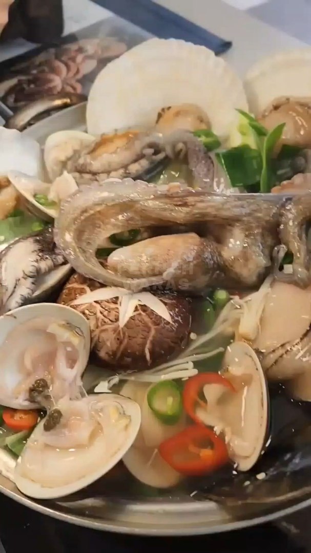 ⁣Breakfast menu seafood octopus