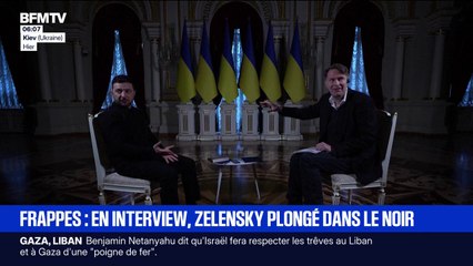 En pleine interview, Volodymyr Zelensky est interrompu par une panne d'électricité