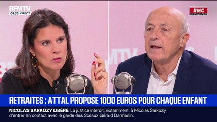 1.000 euros par enfant dès la naissance pour financer les retraites?  "L'idée que M. Attal a est, je trouve, juste", estime Jean-Hervé Lorenzi, président des Rencontres économiques