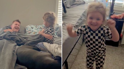 Daughter Jumps For Joy When She Realizes Soldier Dad Has Returned Home And Is Hiding In Bed | Happily TV