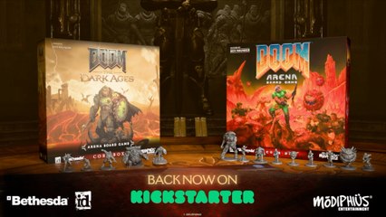 Doom Arena and Doom The Dark Ages Board Game Official Kickstarter Trailer