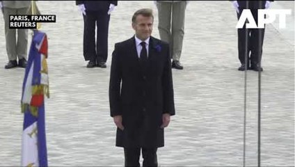 Emmanuel Macron Leads Tribute at Arc de Triomphe | Wreath Laying & Moment of Silence in Paris | APT
