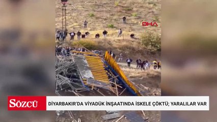 Diyarbakır’da viyadük inşaatında iskele çöktü; yaralılar var