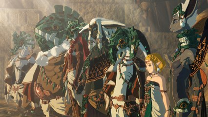 Combate contra uno de los primeros bosses de Hyrule Warriors: la era del destierro.