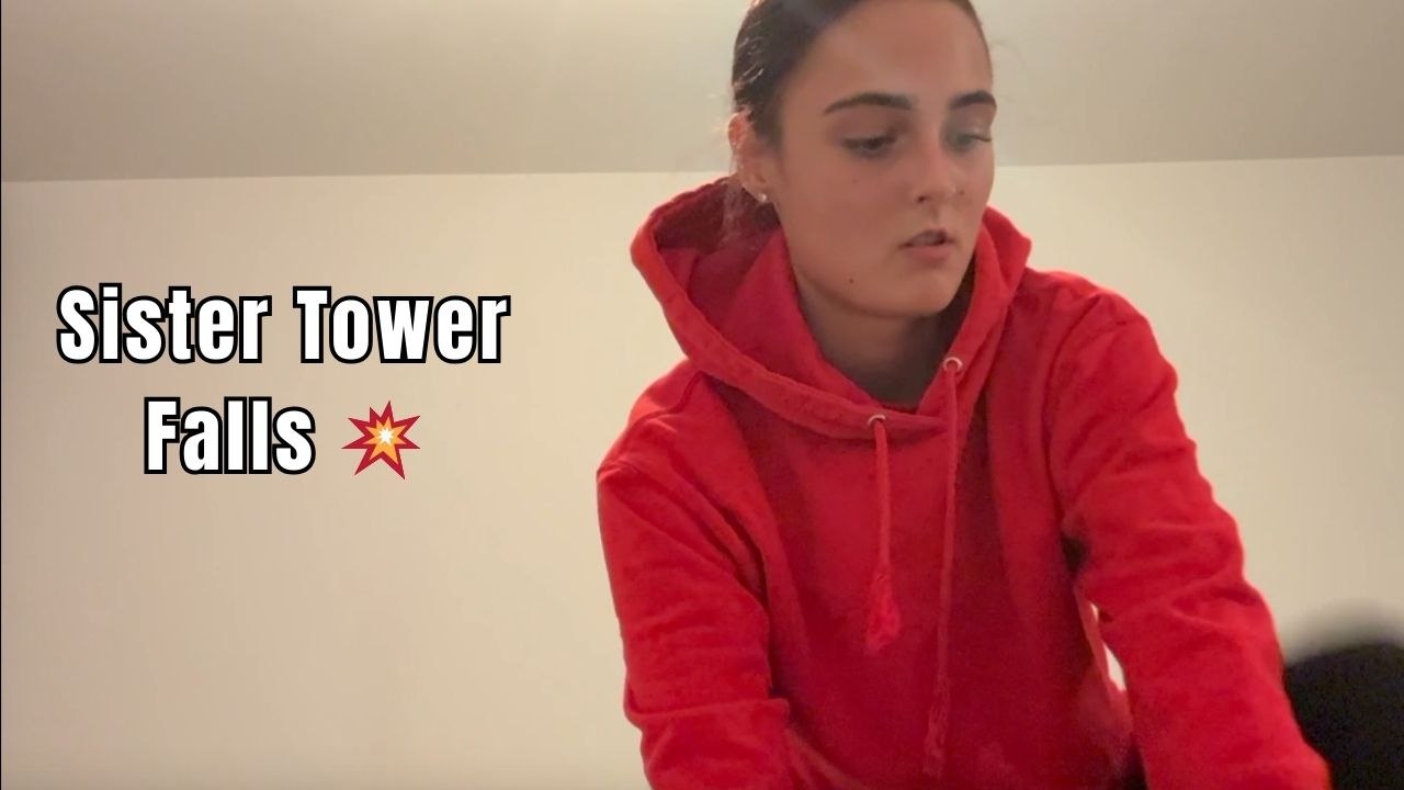Girl's attempt to stand on her sister's shoulders turns out to be a hilarious disaster