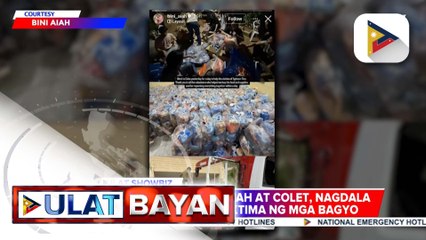 BINI members na sina Aiah at Colet, nagdala ng tulong sa mga biktima ng mga bagyo | ulat ni Ice Martinez