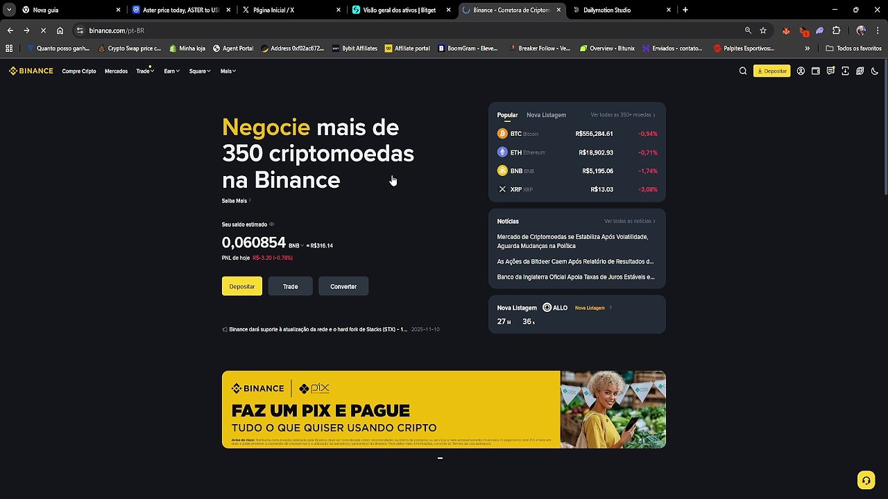 Rumo a R$1 Milhão  na #binance - Lucro de R$315 em 11/11/2025 | #Bitcoin #bnb #2