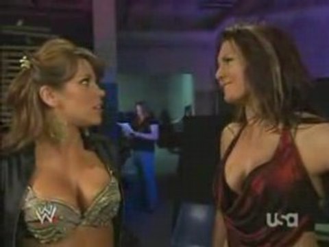 Katie Lea & Mickie James Backstage 19/5/08