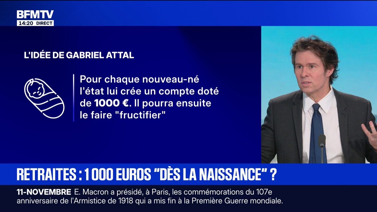 Pour financer les retraites, Gabriel Attal propose de verser 1.000 euros à chaque nouveau-né