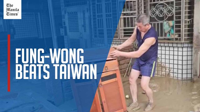 Homes damaged as Typhoon Fung-wong causes heavy rain, mud slides in Taiwan's Yilan