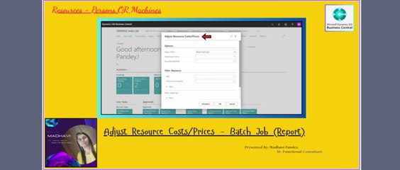 Adjust Resource Costs/Prices in Business Central | Batch Job Report #D365BC