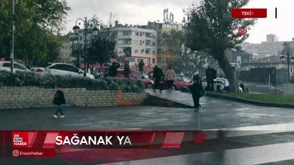 Tekirdağ'da sağanak yağış etkili oldu vatandaşlar sığınacak yer aradı
