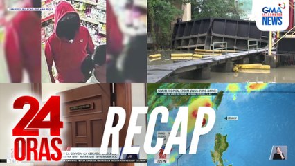 24 Oras: (Part 2) Pulis, nanloob sa convenience store | Sen. Dela Rosa, absent sa sesyon sa Senado | Bagyong Uwan, nakalabas na ng PAR, atbp.