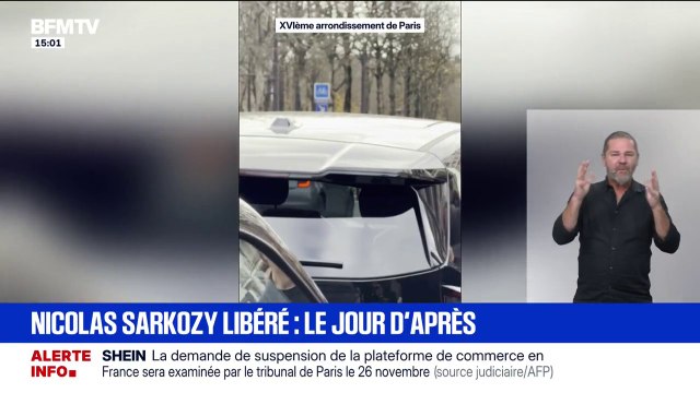 Nicolas Sarkozy et Carla Bruni applaudis à la sortie d'un restaurant du 16e arrondissement où ils ont déjeuné