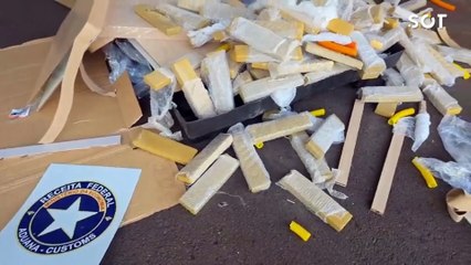 Receita Federal em Cascavel retém 126 kg de substância análoga à maconha escondida em móveis de MDF
