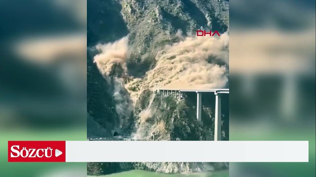 Çin’de birkaç ay önce açılan, 758 metre uzunluğundaki Hongqi Köprüsü çöktü