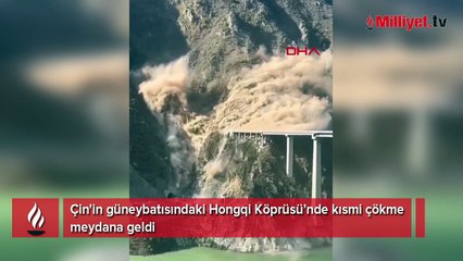 Çin'de köprü kısmen çöktü