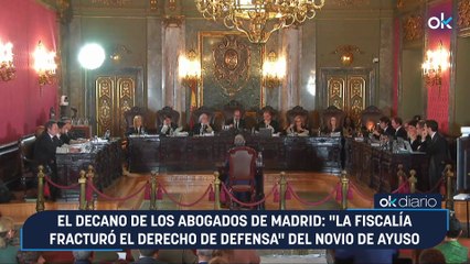 El decano de los abogados de Madrid: "La Fiscalía fracturó el derecho de defensa" del novio de Ayuso